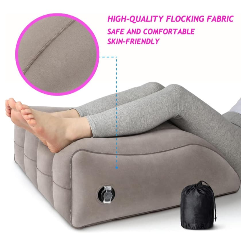 almofada inflável apoio pé pernas portátil cunha elevada