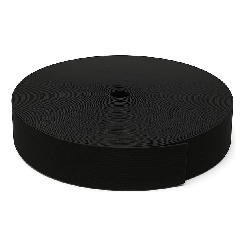 Rolo Elástico Zanotti Jaraguá 3cm Preto Liso 25m