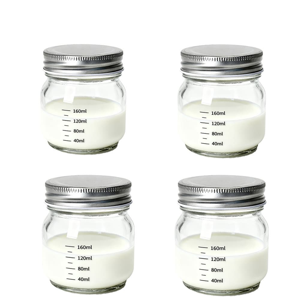 MODIVA Kit 12x Potes Vidro 240ml – Tampas Metálicas Herméticas, Ideal para Armazenar Leite Materno