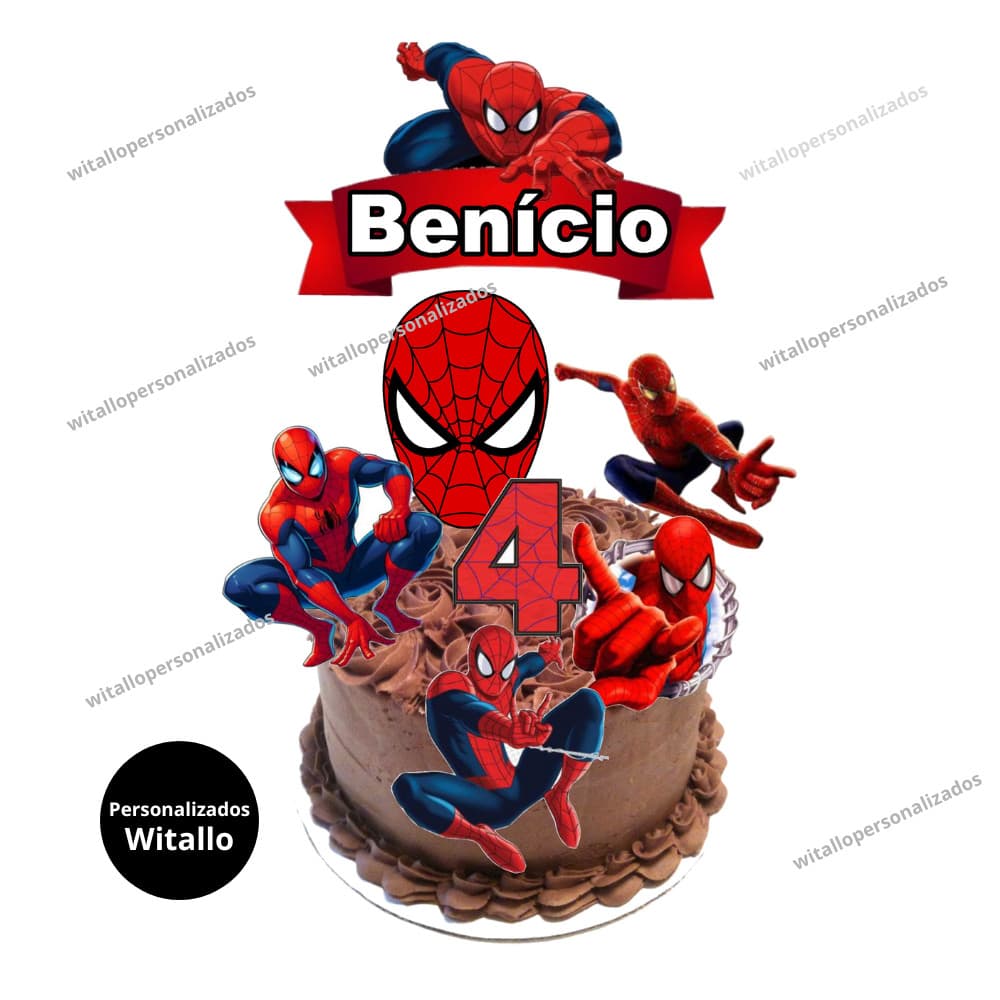topo de Bolo Homem Aranha Personalizados
