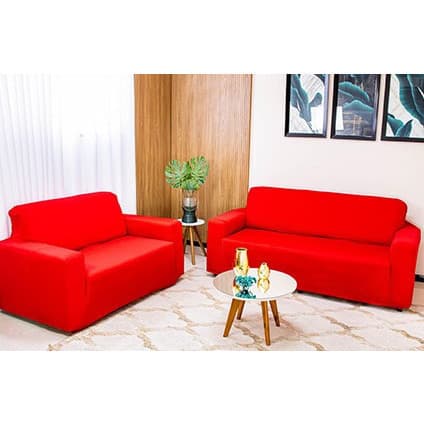 Kit Capa de Sofá 2 e 3 Lugares, Coladinha, Ligadinha Lisa Em Malha Gel Forro de Sofá 100% Poliéster