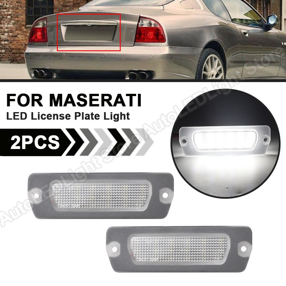 2 Unidades LED Luz Da Placa De Licença Lâmpada Identificação Livre De Erros Para Maserati 4200/GT Granturismo OE # 19823