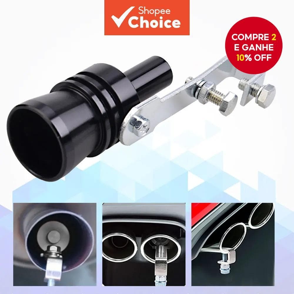  Simulador de Som de Turbo para Carro, Apito de Escape Universal, Dispositivo de Modificação Veicular, Turbomuffler