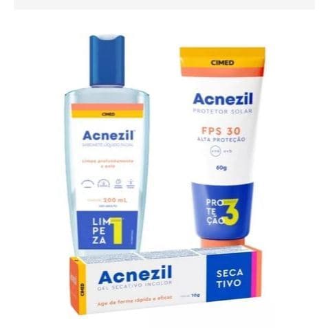 Kit Acnezil C 1 Sabonete E 1 Protetor Sol + 1 Gel Secativo CIMED