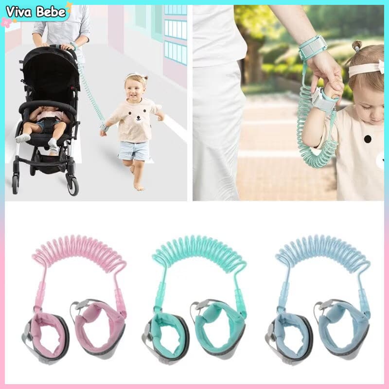 1,5m/2m Pulseira de Segurança Infantil c/ Cordão Guia De Pulso Anti Perdido Criança Bebê