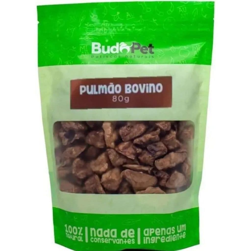 PETISCO NATURAL PULMÃO BOVINO BUDOPET 80G