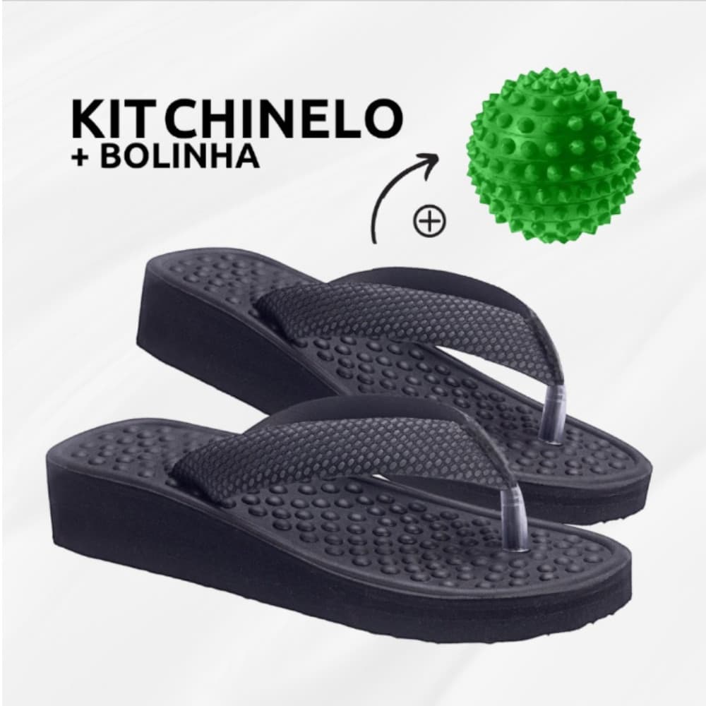 Chinelo Massageador Para Esporão E Fascite Plantar + Bola De Cravo Fisioterapeuta Original