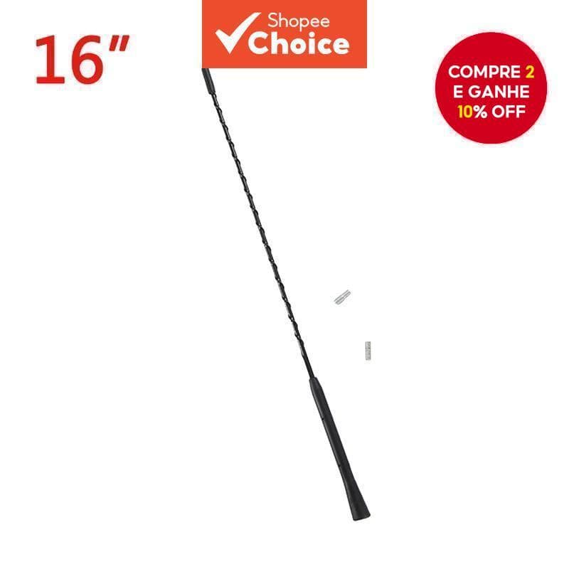 Novo Antena Amplificada Flexível para Carro Universal de Teto Antirruído FM/AM com 9/11/16 Polegadas e Dois Parafusos.