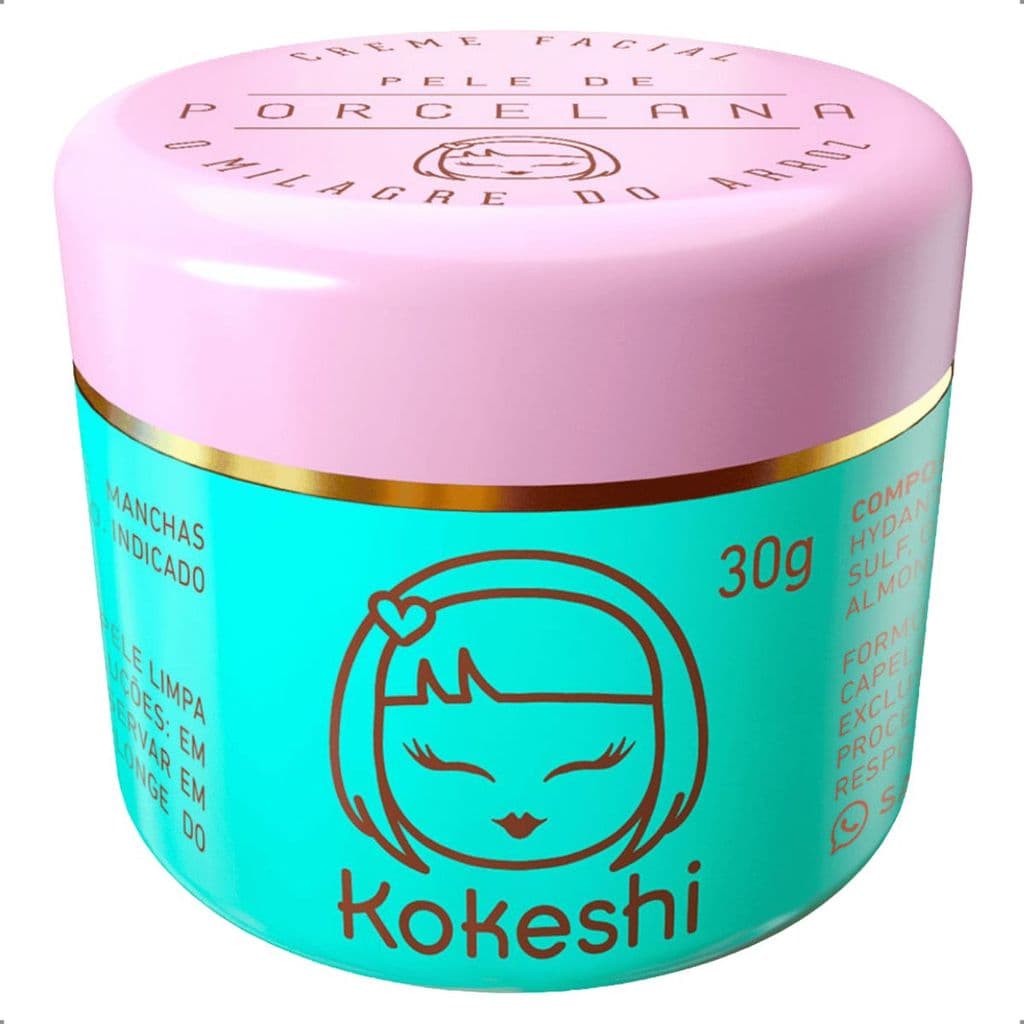 Creme Hidratante Facial Pele de Porcelana Para Rosto Kokeshi Milagre do Arroz 30g