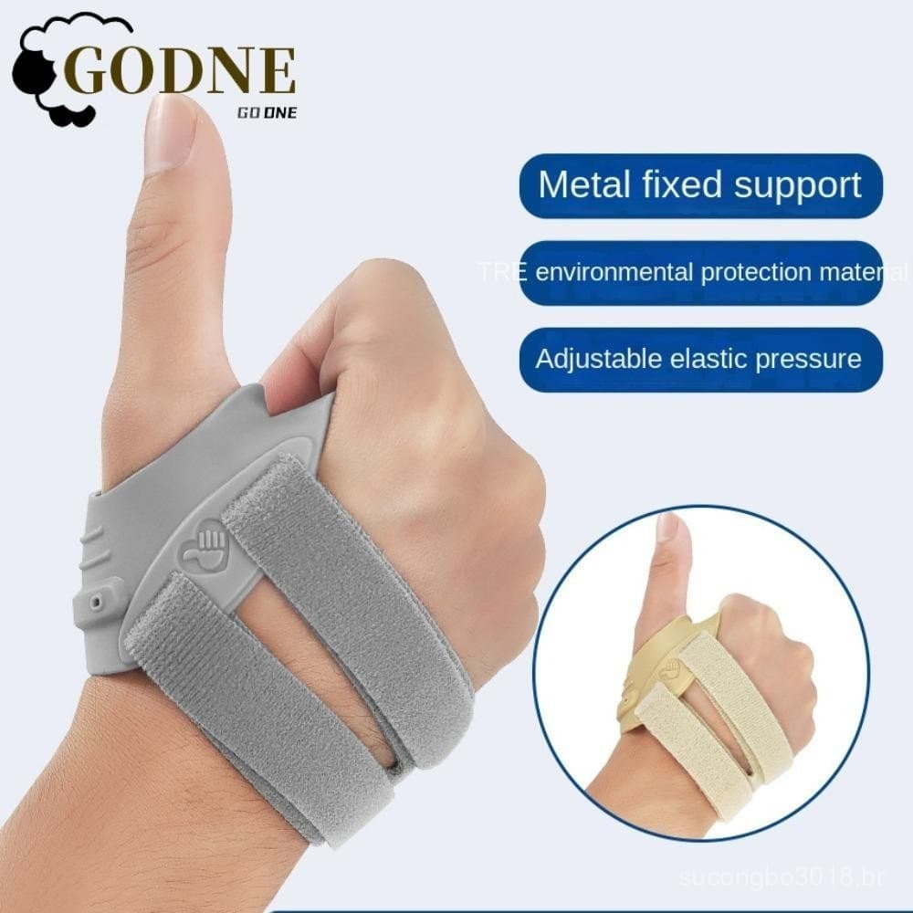 Cinta De Mão De Pulso GODNESSFO , Suporte De Polegar Ajustável S/M/L , Nylon TPE Nude Cinza