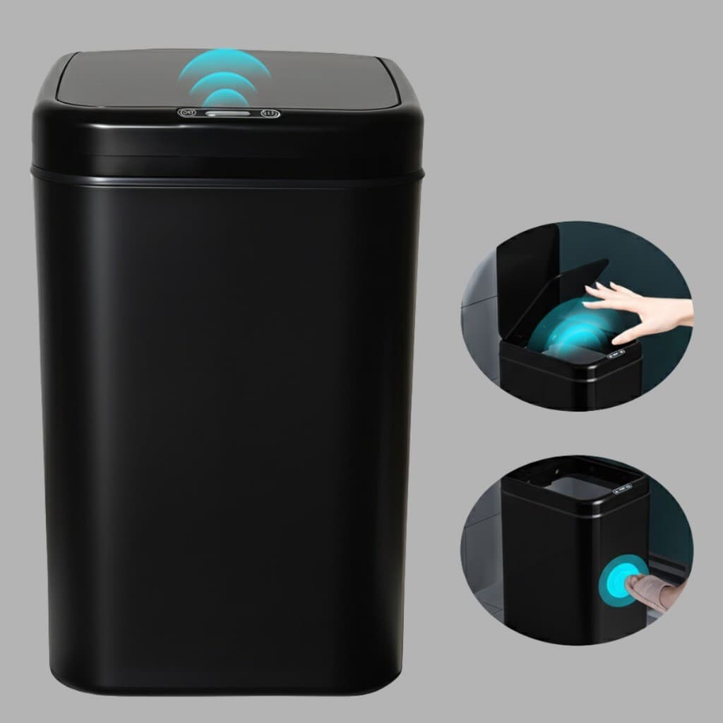 Lixeira Inteligente Automática 16L Sensor Movimento Tampa Automática USB Escritório Banheiro Cozinha