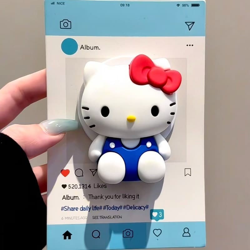 Suporte Magnético De Silicone Para Telefone , Desktop , Preguiçoso , Fofo , Desenho Animado , Melodia , Menina , Gatinho