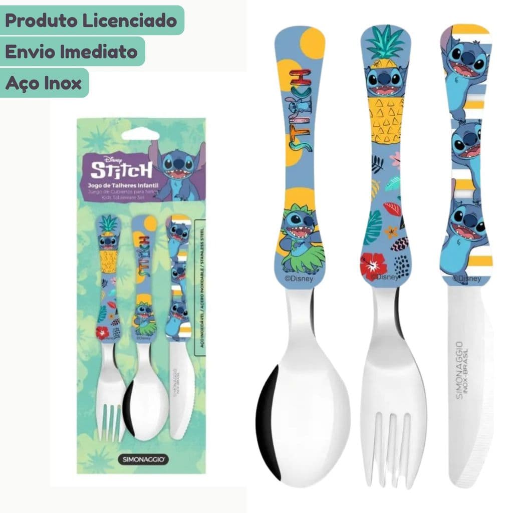 Talher Infantil Stitch Disney Inox