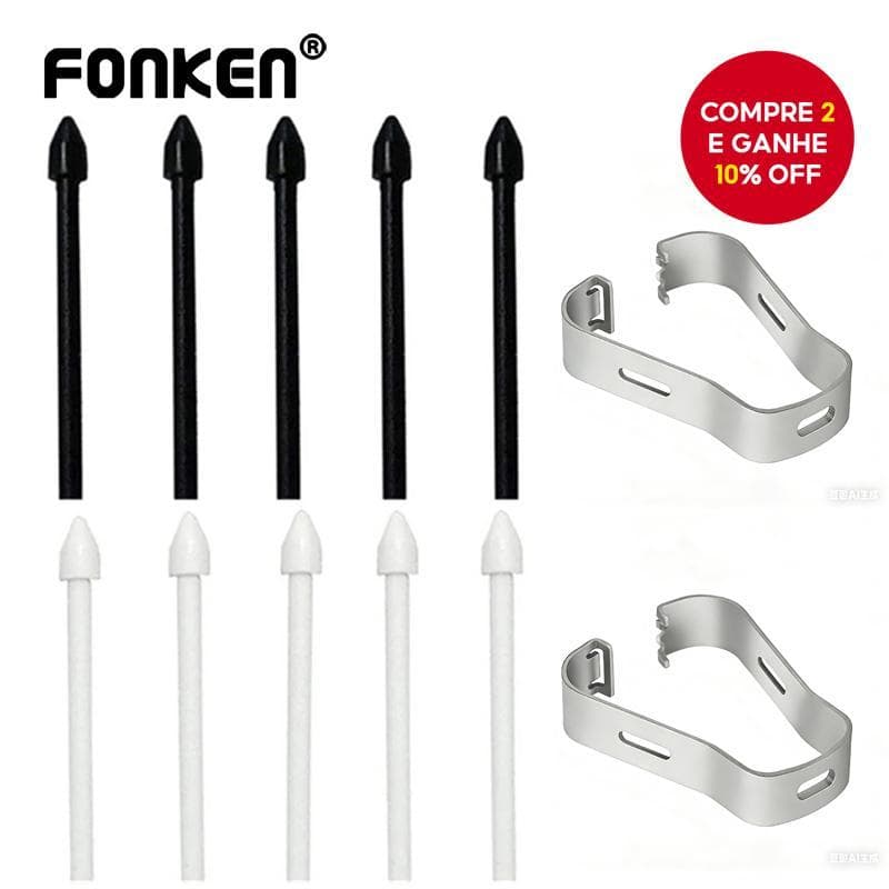 Conjunto de Recarga de Pontas para S Pen Fonken para Galaxy Tab S6/S6 Lite/S7/S7+ e Série Note10/20