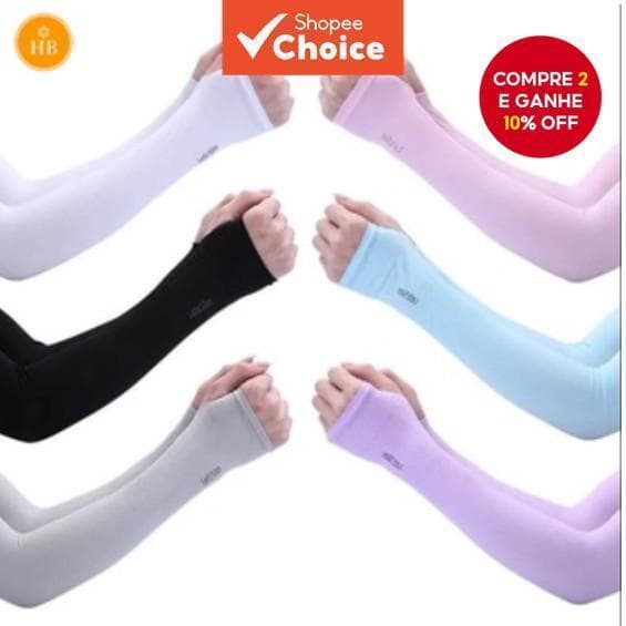 Mangas Esportivas Para Braços Com Punho De Dedo | Proteção Solar UV UPF 50 + Atividades Ao Ar Livre