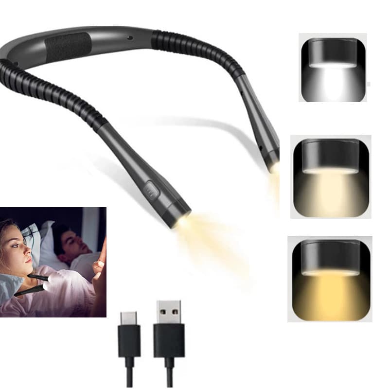 Multifuncional Pendurado Pescoço Luz Noturna Luz De Leitura Lanterna De Viagem Noturna  Luz De Inspeção USB Recarregável