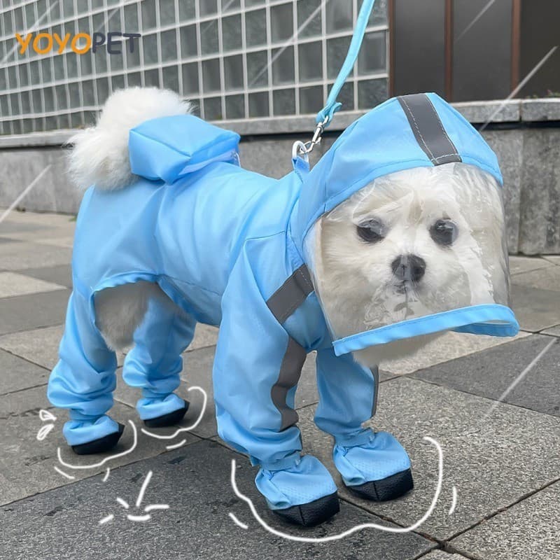 Tração Filhote De Cachorro Capa De Chuva De Quatro Patas Impermeável Com Tudo Incluído Cão Pequeno Pés Bigbear Teddy Pet