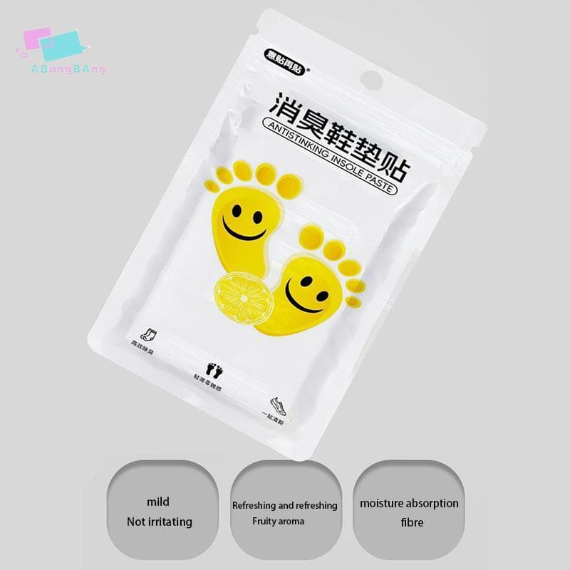 Abongbanghn 10 Pçs/Saco Desodorante Pé Prevenção De Odor Suor Sapatos Esportivos Fedorento Palmilha Pasta Limão Frescos