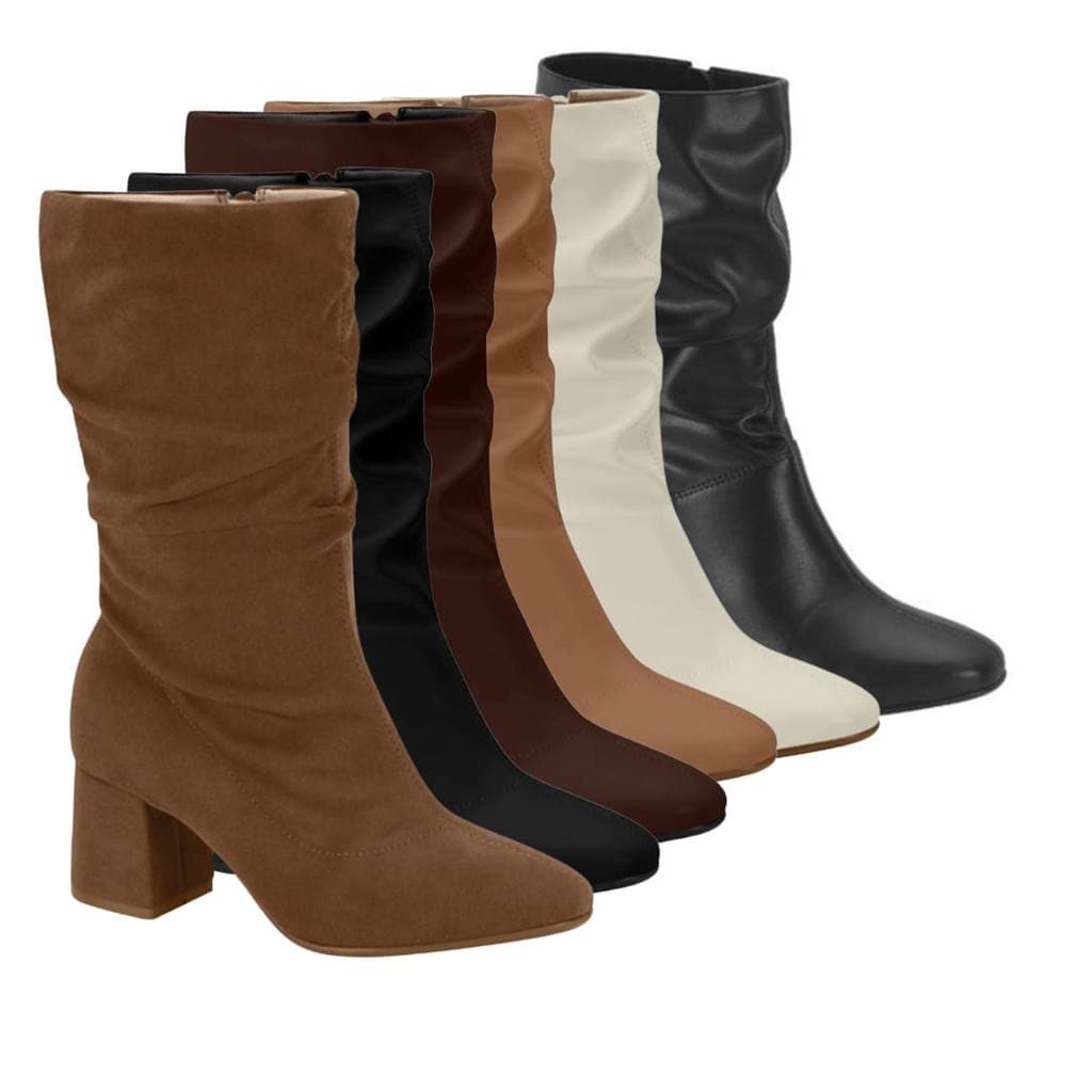 Bota Feminina Beira Rio Cano Medio Salto Grosso 9076102