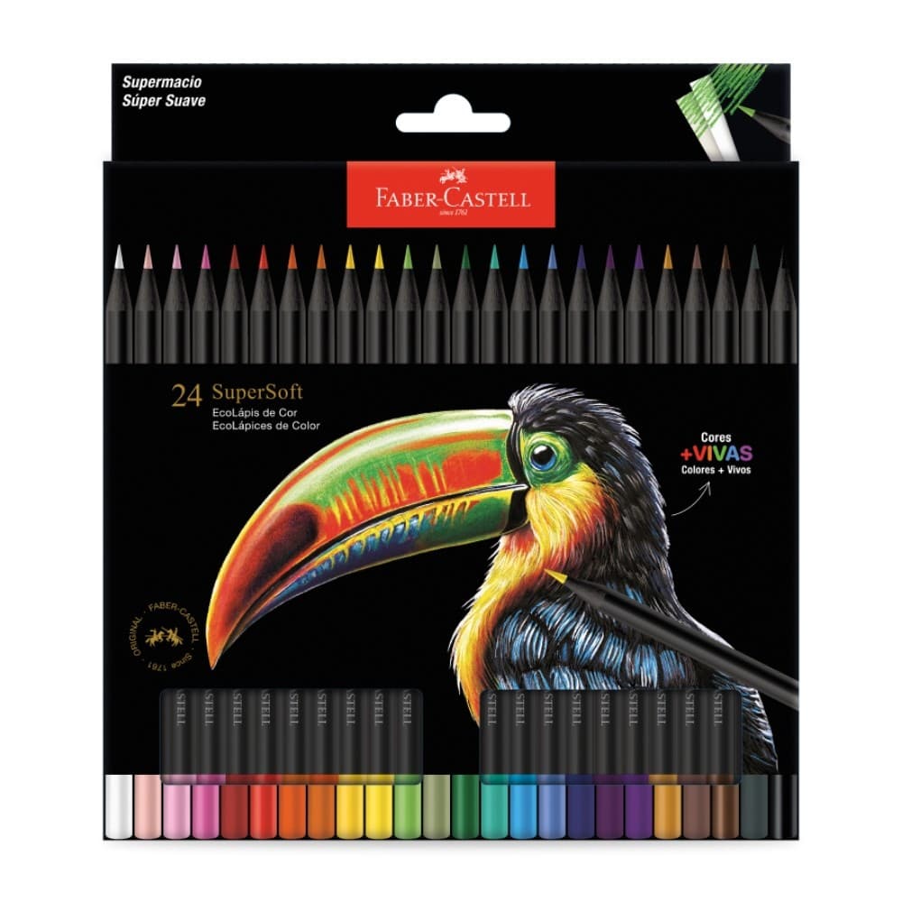 Lápis de Cor Faber-Castell  Ecolápis Supersoft 24 Cores