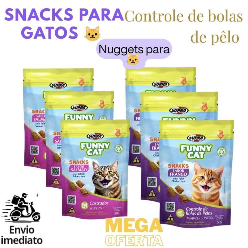 PETISCO SNACK'S NUGGETS PARA GATOS FUNNY CAT CONTROLE DE BOLAS DE PÊLOS PROMOÇÃO ENVIO IMEDIATO