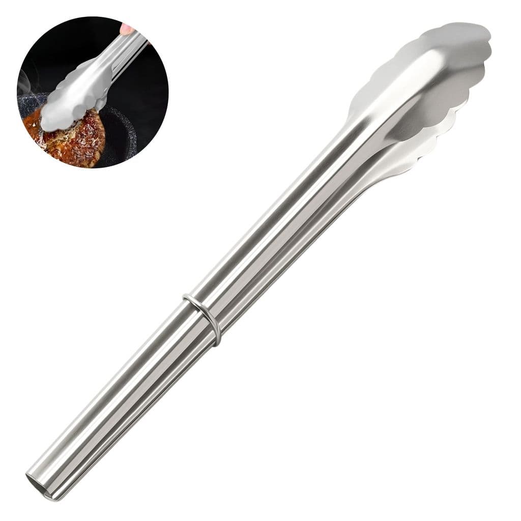 Pegador Pinça para Churrasco Saladas e Alimentos 38cm Aço Inox Dasshaus