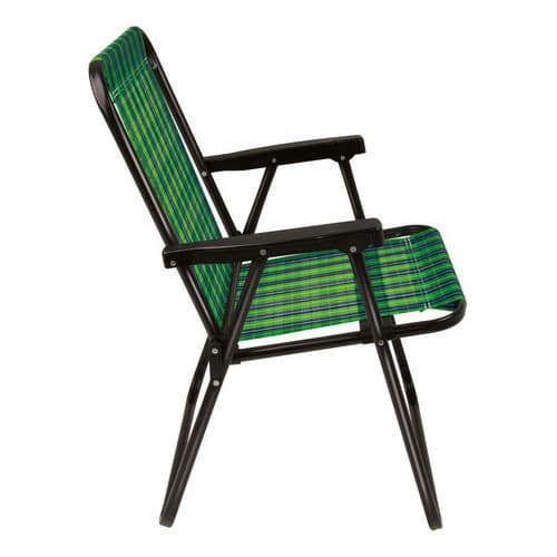 Cadeira De Aço Xadrez  PRAIA Jardim Piscina Camping Portátil Verde ATÉ 110KG