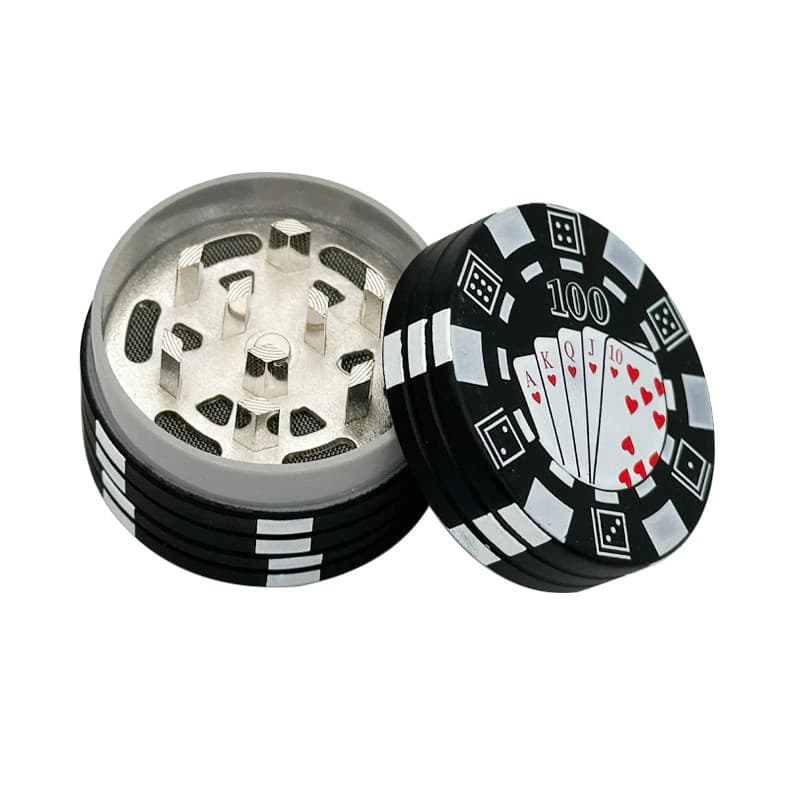 Triturador De Metal De 3 Camadas Estilo Pôquer , Ferramenta De Cozinha Compacta , Design Portátil , Presente Masculino D