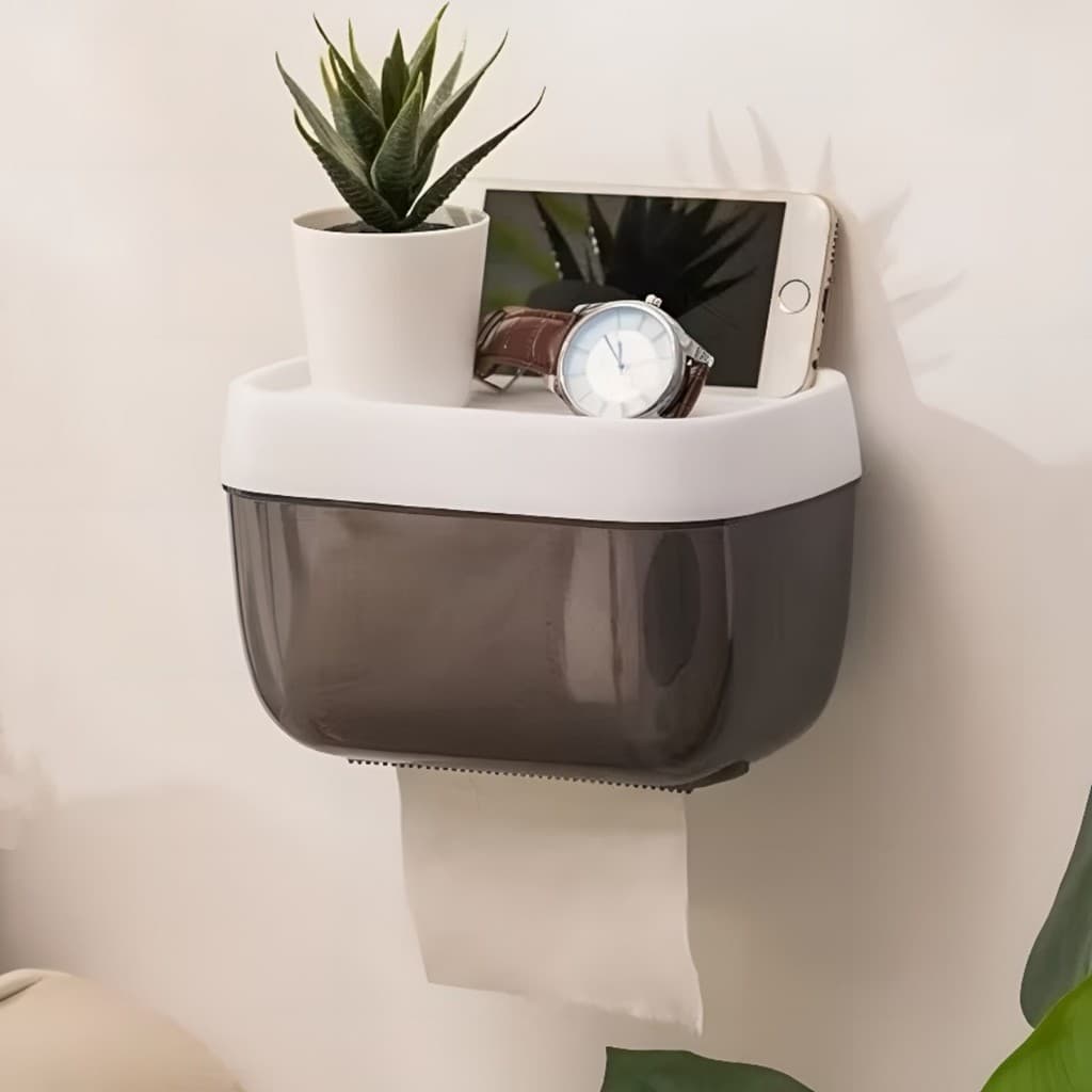 Suporte De Papel Higiênico De Plástico Montado Na Parede Para Banheiro Armazenamento À Prova D'água