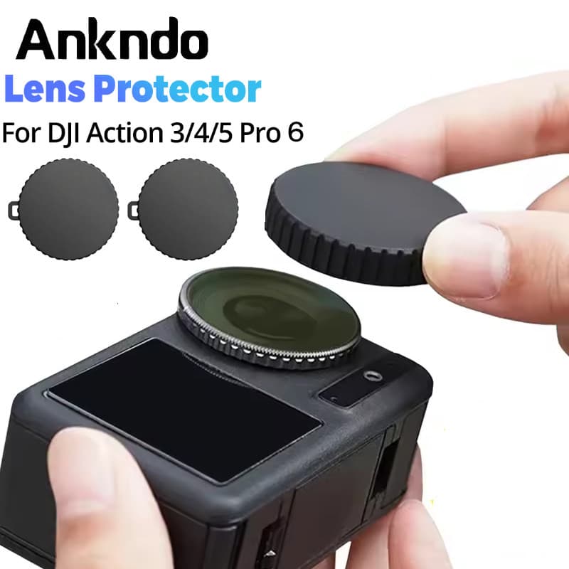 Ankndo Tampas Protetoras De Lente De Câmera Para DJI Osmo Action 3 4 5 Pro 6 Antiderrapante Silicone À Prova De Poeira C