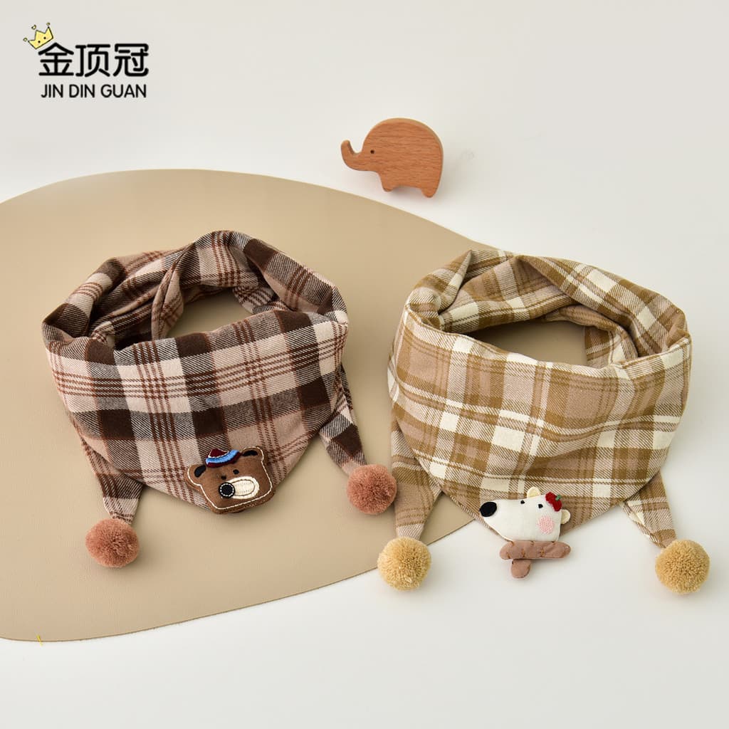 Bebê cachecol outono inverno confortável bonito urso triângulo cachecol infantil menino menina bebê quente à prova de ve