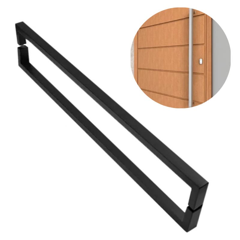 Puxador De Porta Inox 304 Escovado Fosco Madeira Vidro Brinovar