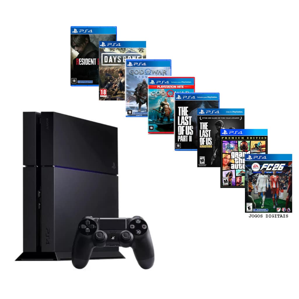 Sony Playstation 4 1000 gb Ps4 + 8 JOGOS III
