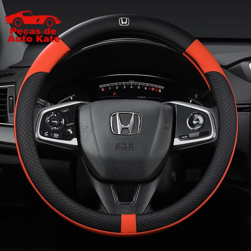 Capa de Volante de Carro em Couro Honda BRV HRV City Civic Jazz Accord CRV 38cm Antiderrapante WWTP