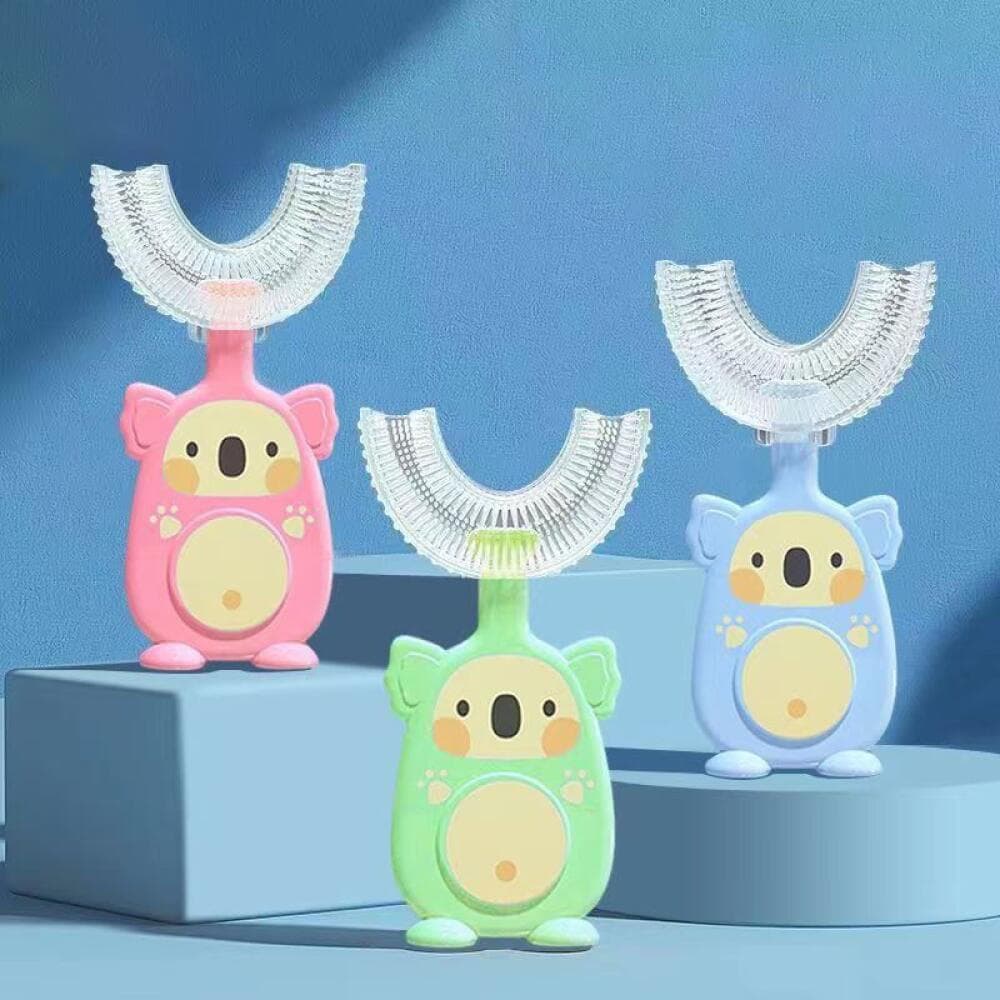 Escova de dentes em forma de U para crianças, escova de dentes de limpeza Oral, escova de dentes de Silicone em forma de