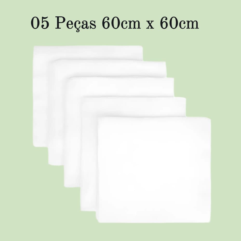 Kit Fralda Carícia Baby 100% Algodão – 5 Unidades (60x60cm)