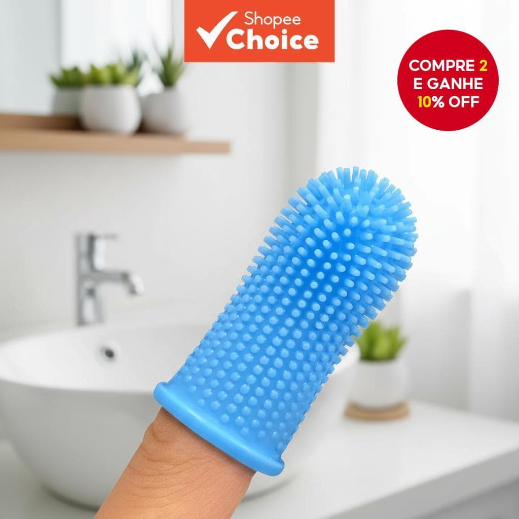  Kit de Escova de Dentes para Dedo e Cão 360o Jasper – 1 unidade, Design Ergonômico, Cerdas que Envolvem Totalmente,