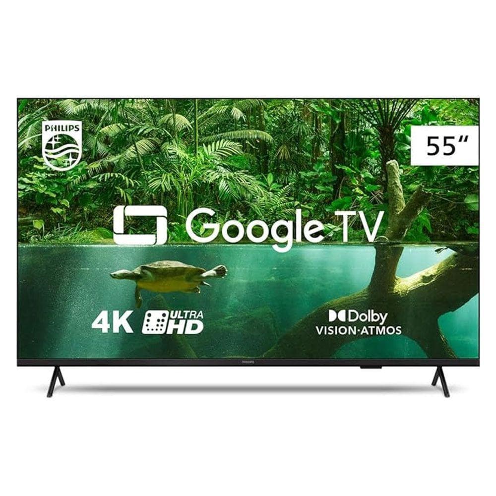 Tv Philips 55" 4k Google Wifi 5g Dolby Atmos Preto Bivolt
