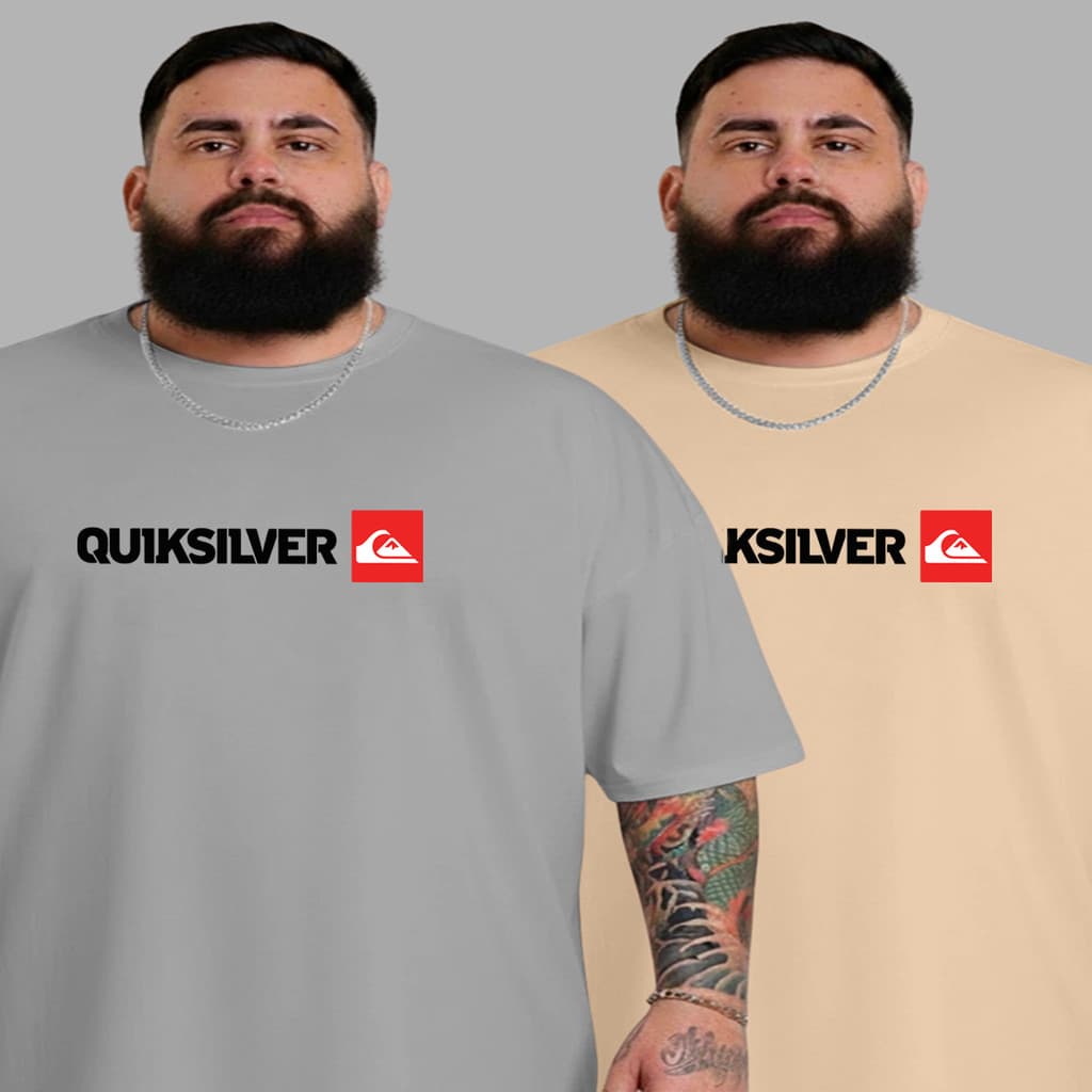 Kit 2 Camiseta Plus Size Masculina P ao G5 Conjunto QK Camisa Basica Algodão Envio Imediato