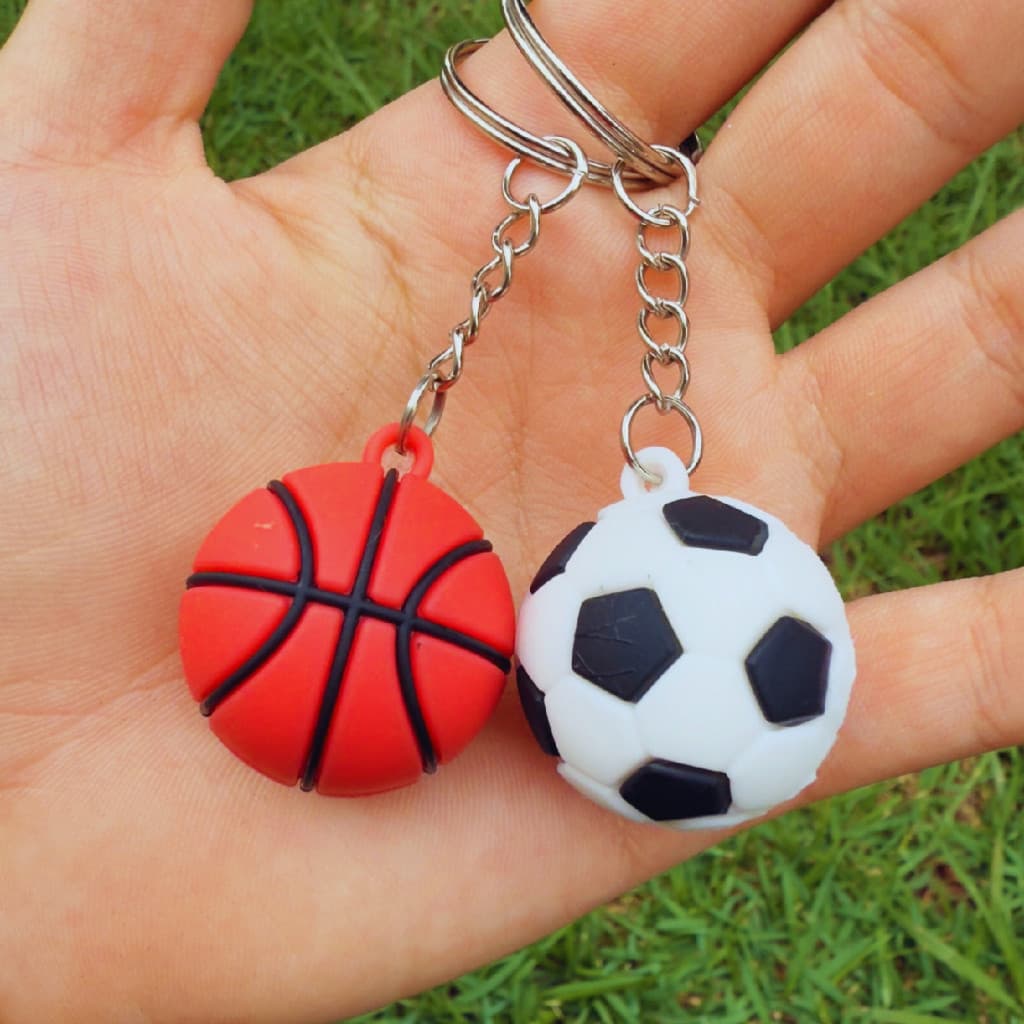 Kit 12/24 Chaveiros 3D Silicone | PVC Bolas, Futebol, Basquete, Porta-Chaves | Mochilas | Presentes De Férias