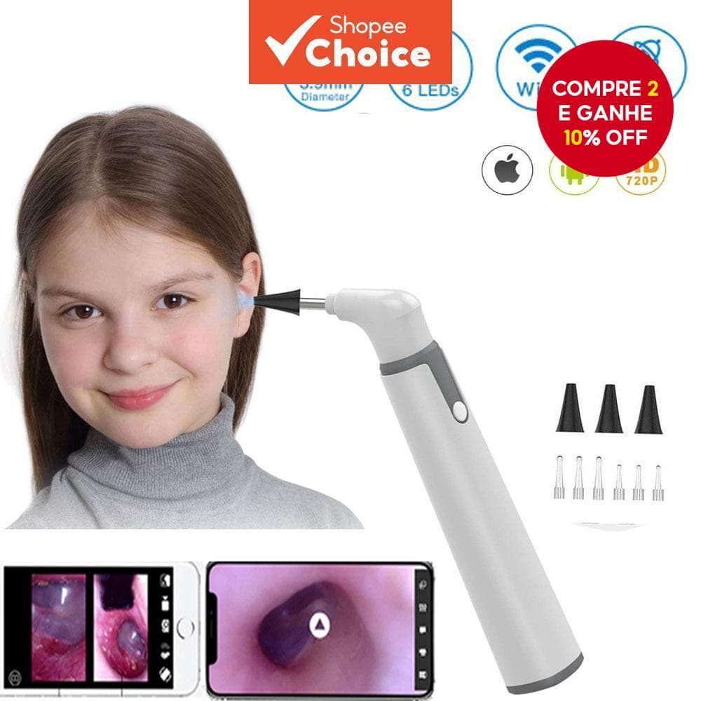  Câmera de endoscópio digital para otoscópio, telefone celular, tablet