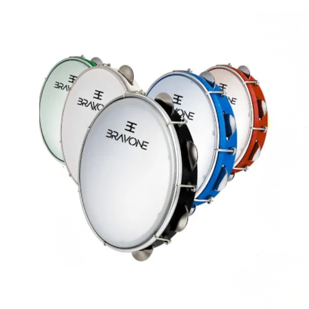 Pandeiro Bravone 10 Polegadas com Pele Leitosa