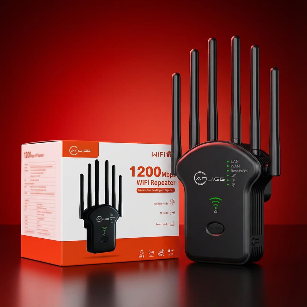 Repetidor Amplificador de Sinal WiFi 1200Mbps 6 Antenas Roteador Extensor Access Point Long Range