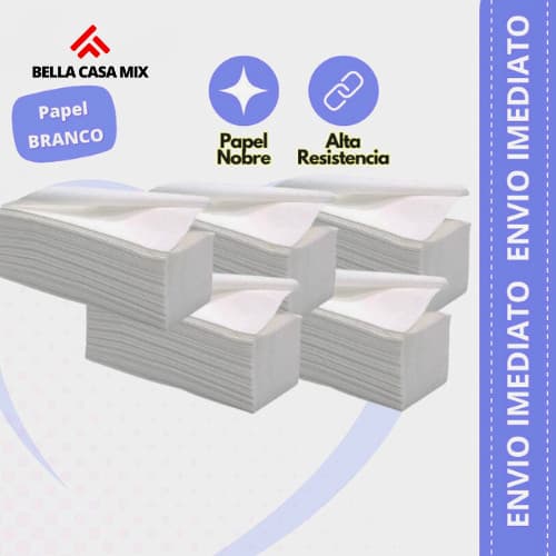 Papel Toalha Interfolha 2 Dobras Extra Branco 20x21 cm 4000 Folhas Enxuga Bem para Casa Industrias