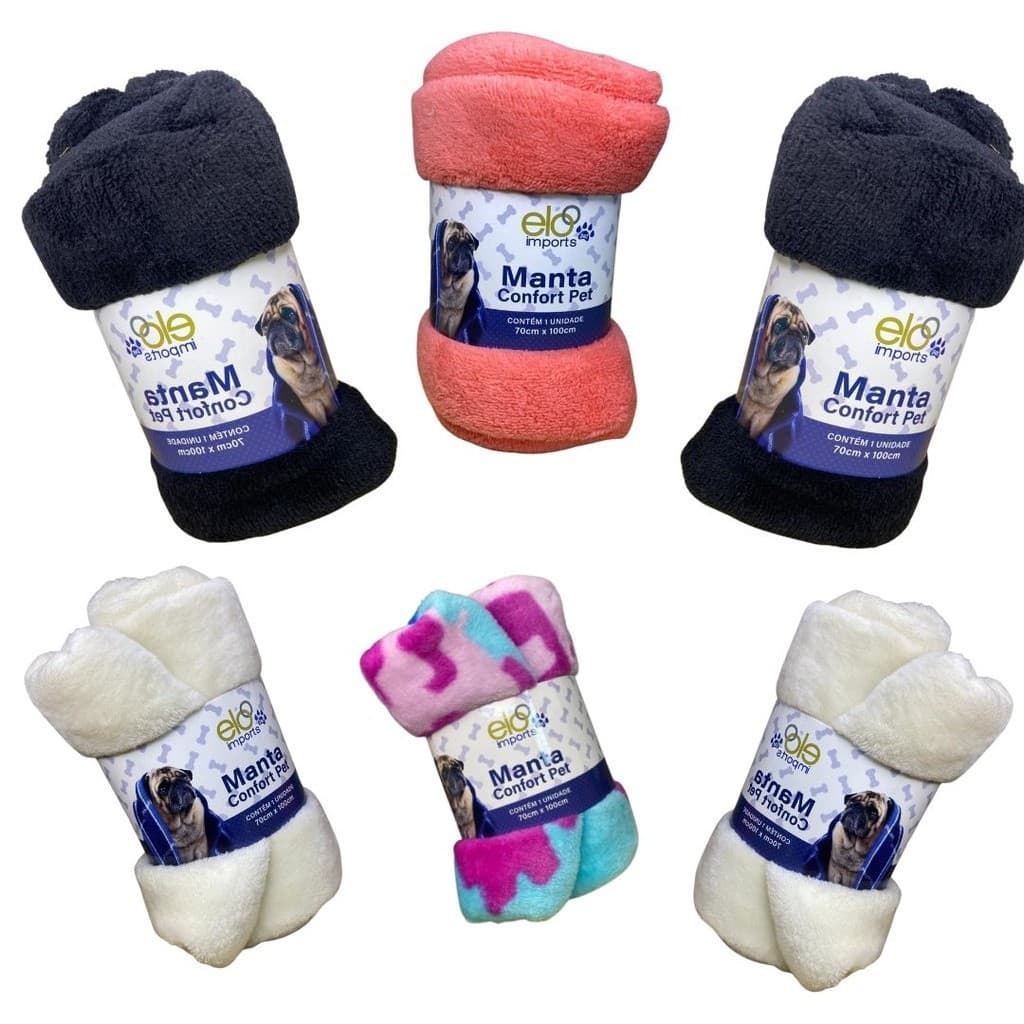 Cobertor Pet Mantinha para Cachorro Gato Manta Microfibra Lavável 100x90cm Grande Sortido