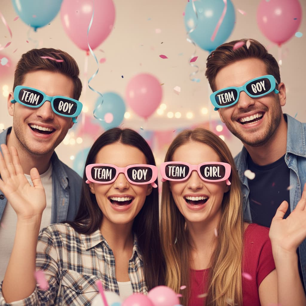 Kit 2 Óculos Chá Revelação Rosa E Azul Boy Girl Lembrancinha