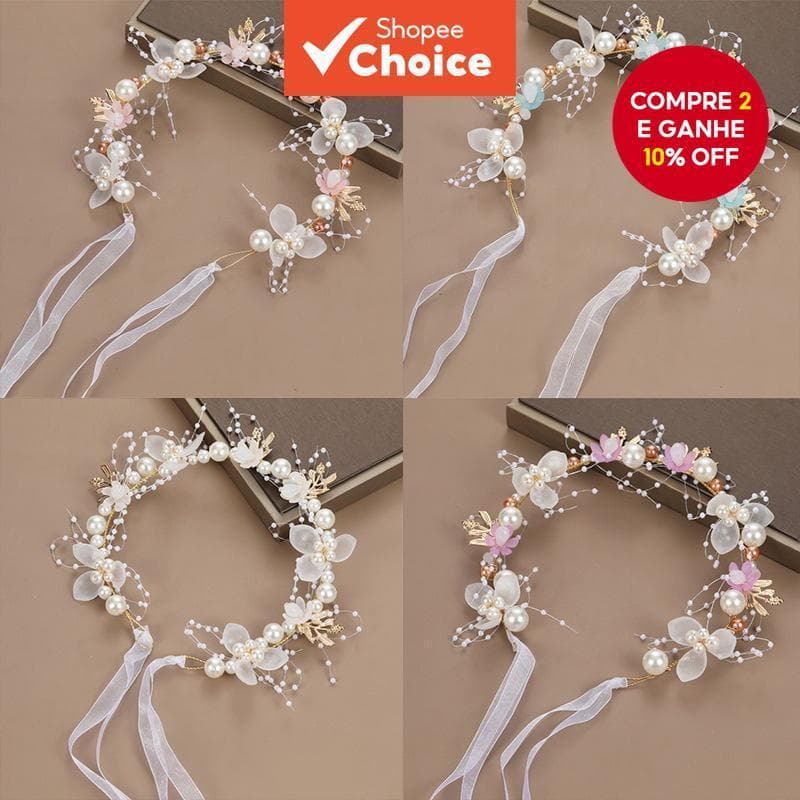 1PC Princesa Flor Coroa Para Meninas Fada Festa De Aniversário Acessórios O Cabelo Bandana