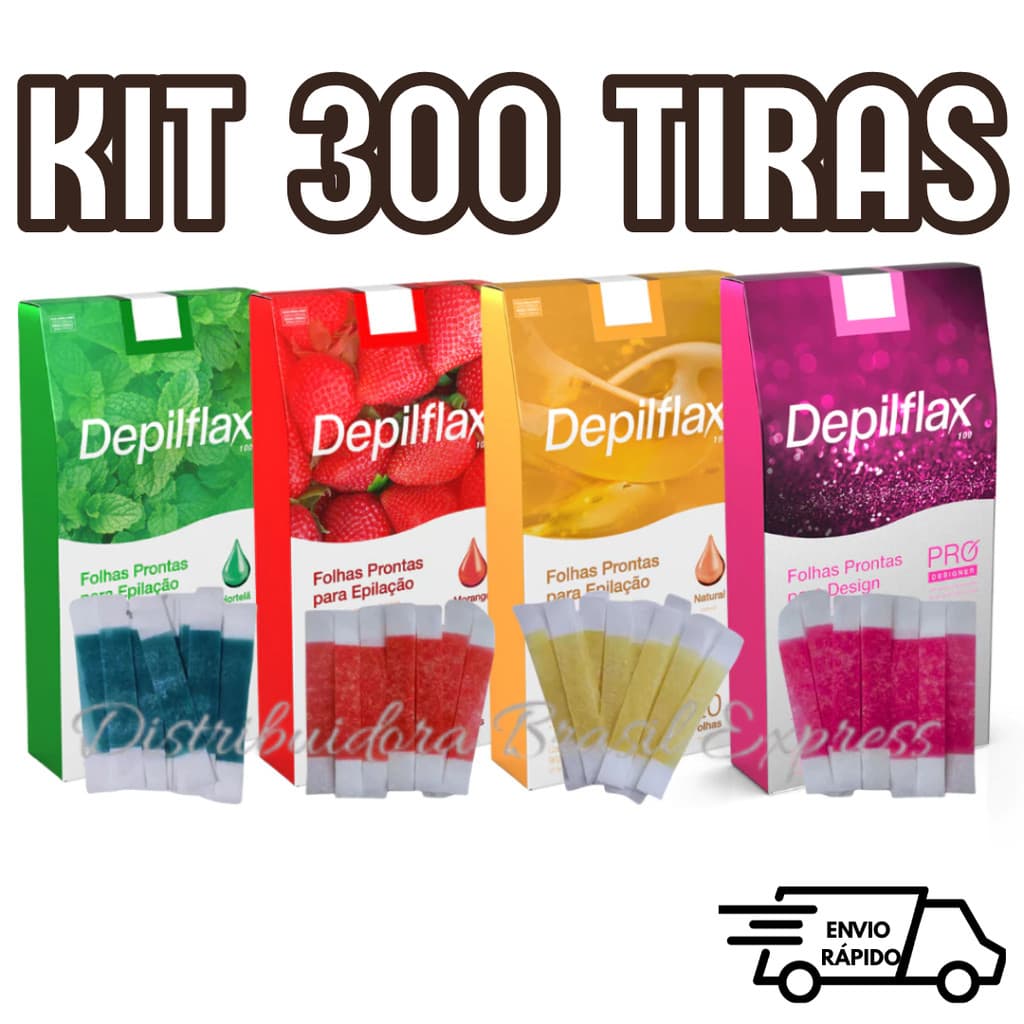 Kit 300 Tiras de Cera para Sobrancelhas e Buço - Depilflax| Depilação Fácil em Casa| Frete Grátis