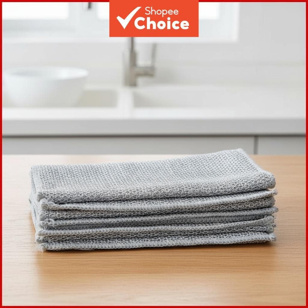  Esponja de Aço Dupla Face - Prata, Esfregão Metálico para Panelas/Frigideiras, Antiferrugem e Não Risca