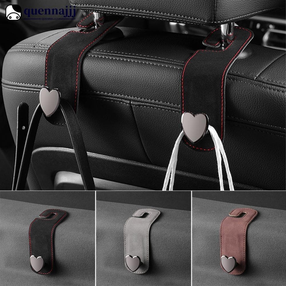 QUENNA Ganchos De Encosto De Cabeça Para Assento De Carro , 2 Em 1 , Couro , Formato De Coração , Metal , Gancho Traseir